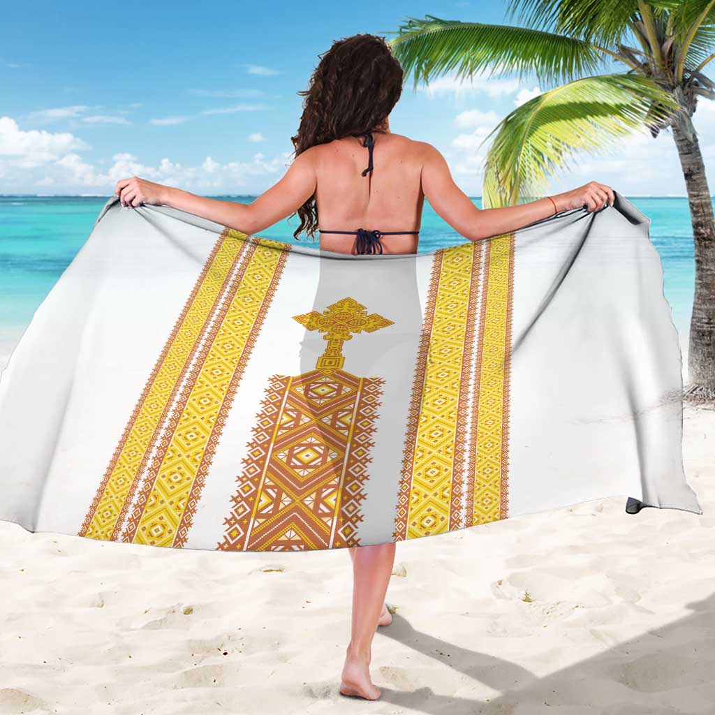 Habesha Motifs Ethiopia Sarong Tilet White Gold