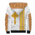 Habesha Motifs Ethiopia Sherpa Hoodie Tilet White Gold