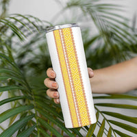 Habesha Motifs Ethiopia Skinny Tumbler Tilet White Gold