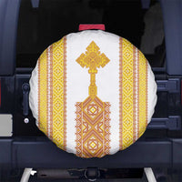 Habesha Motifs Ethiopia Spare Tire Cover Tilet White Gold