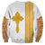 Habesha Motifs Ethiopia Sweatshirt Tilet White Gold
