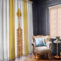 Habesha Motifs Ethiopia Window Curtain Tilet White Gold