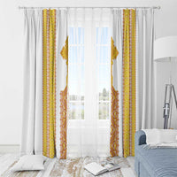 Habesha Motifs Ethiopia Window Curtain Tilet White Gold