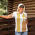 Habesha Motifs Ethiopia Women Polo Shirt Tilet White Gold