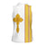 Habesha Motifs Ethiopia Women Sleeveless Polo Shirt Tilet White Gold