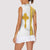Habesha Motifs Ethiopia Women Sleeveless Polo Shirt Tilet White Gold