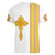 Habesha Motifs Ethiopia Women V-Neck T-Shirt Tilet White Gold