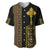 Habesha Motifs Ethiopia Baseball Jersey Tilet Black Gold