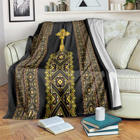 Habesha Motifs Ethiopia Blanket Tilet Black Gold