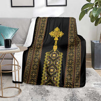 Habesha Motifs Ethiopia Blanket Tilet Black Gold