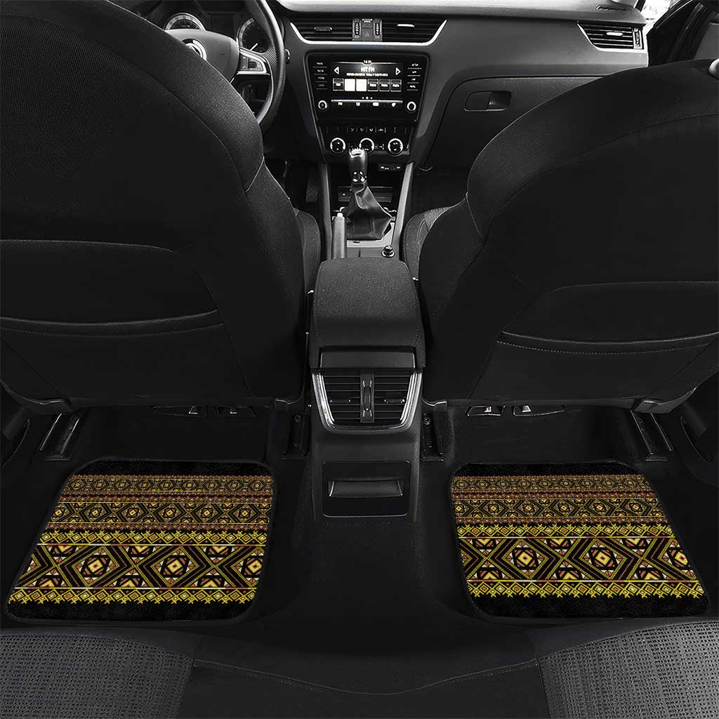 Habesha Motifs Ethiopia Car Mats Tilet Black Gold