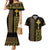 Habesha Motifs Ethiopia Couples Matching Mermaid Dress and Hawaiian Shirt Tilet Black Gold