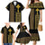 Habesha Motifs Ethiopia Family Matching Mermaid Dress and Hawaiian Shirt Tilet Black Gold