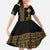 Habesha Motifs Ethiopia Family Matching Off Shoulder Maxi Dress and Hawaiian Shirt Tilet Black Gold