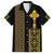 Habesha Motifs Ethiopia Family Matching Summer Maxi Dress and Hawaiian Shirt Tilet Black Gold
