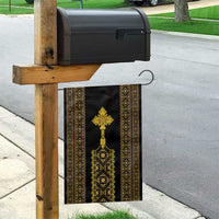 Habesha Motifs Ethiopia Garden Flag Tilet Black Gold