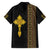 Habesha Motifs Ethiopia Hawaiian Shirt Tilet Black Gold