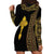 Habesha Motifs Ethiopia Hoodie Dress Tilet Black Gold