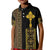 Habesha Motifs Ethiopia Kid Polo Shirt Tilet Black Gold