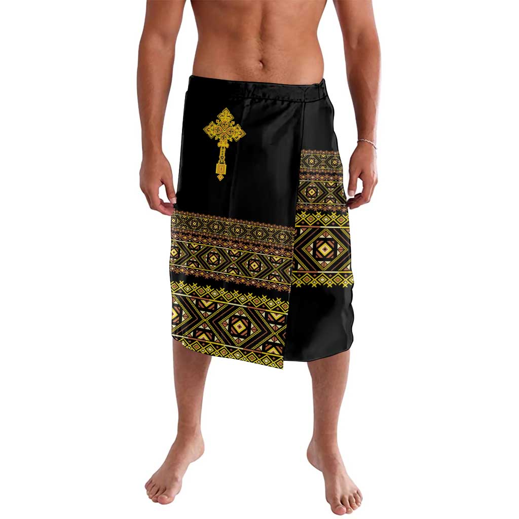 Habesha Motifs Ethiopia Lavalava Tilet Black Gold