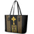 Habesha Motifs Ethiopia Leather Tote Bag Tilet Black Gold