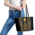 Habesha Motifs Ethiopia Leather Tote Bag Tilet Black Gold