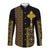 Habesha Motifs Ethiopia Long Sleeve Button Shirt Tilet Black Gold