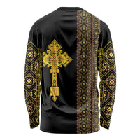 Habesha Motifs Ethiopia Long Sleeve Shirt Tilet Black Gold
