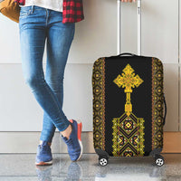 Habesha Motifs Ethiopia Luggage Cover Tilet Black Gold