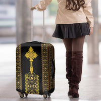 Habesha Motifs Ethiopia Luggage Cover Tilet Black Gold