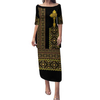 Habesha Motifs Ethiopia Puletasi Tilet Black Gold