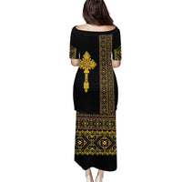 Habesha Motifs Ethiopia Puletasi Tilet Black Gold