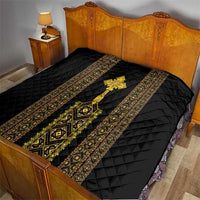 Habesha Motifs Ethiopia Quilt Tilet Black Gold