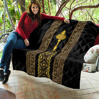 Habesha Motifs Ethiopia Quilt Tilet Black Gold