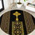 Habesha Motifs Ethiopia Round Carpet Tilet Black Gold
