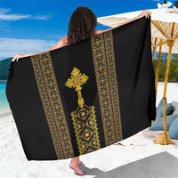 Habesha Motifs Ethiopia Sarong Tilet Black Gold