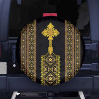 Habesha Motifs Ethiopia Spare Tire Cover Tilet Black Gold