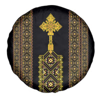 Habesha Motifs Ethiopia Spare Tire Cover Tilet Black Gold