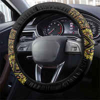 Habesha Motifs Ethiopia Steering Wheel Cover Tilet Black Gold