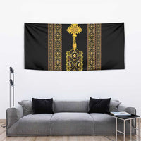 Habesha Motifs Ethiopia Tapestry Tilet Black Gold