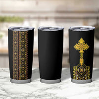 Habesha Motifs Ethiopia Tumbler Cup Tilet Black Gold
