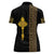 Habesha Motifs Ethiopia Women Polo Shirt Tilet Black Gold
