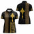 Habesha Motifs Ethiopia Women Polo Shirt Tilet Black Gold