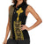 Habesha Motifs Ethiopia Women Sleeveless Polo Shirt Tilet Black Gold