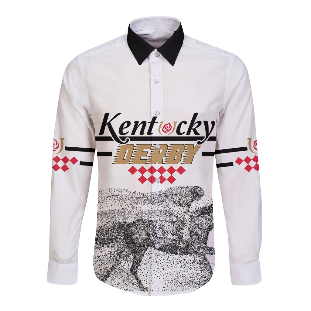 Kentucky Horse Racing Long Sleeve Button Shirt The Race For The Roses - Wonder Print Shop