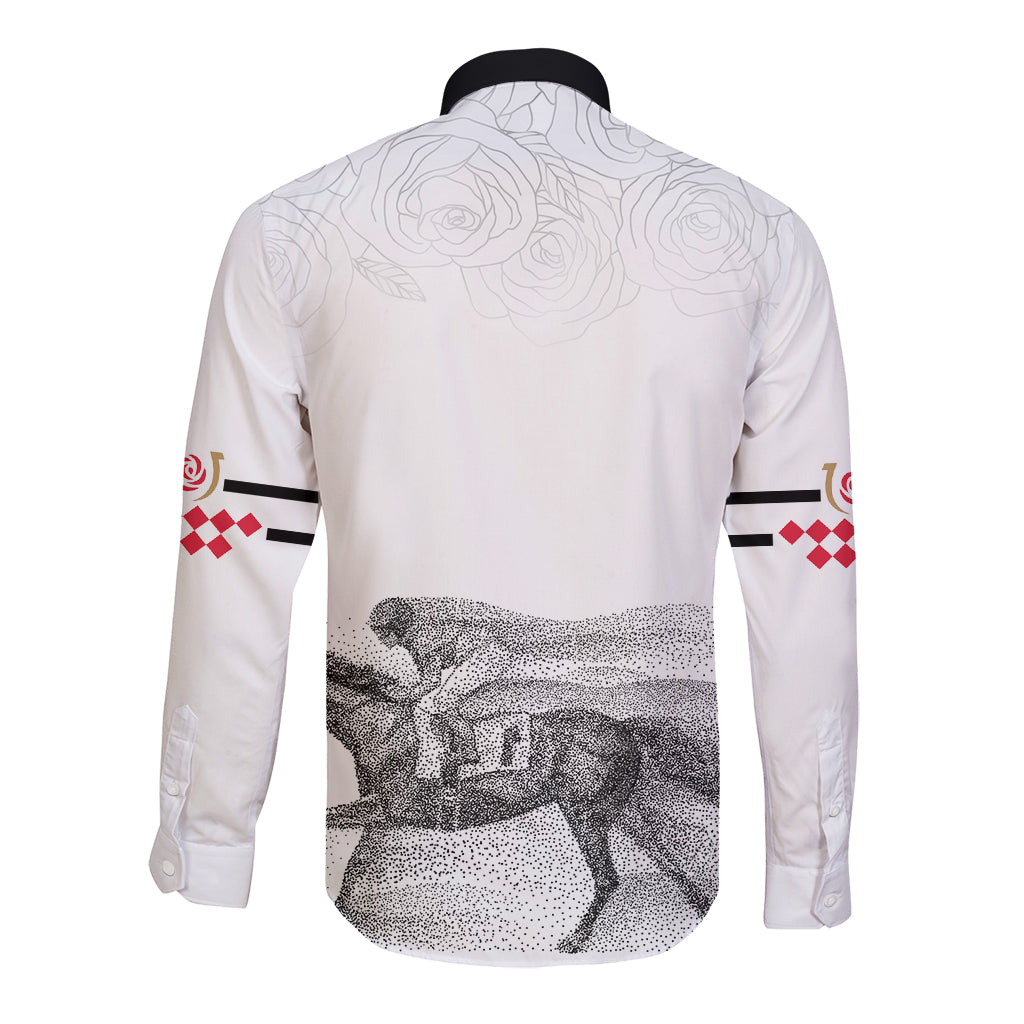 Kentucky Horse Racing Long Sleeve Button Shirt The Race For The Roses - Wonder Print Shop