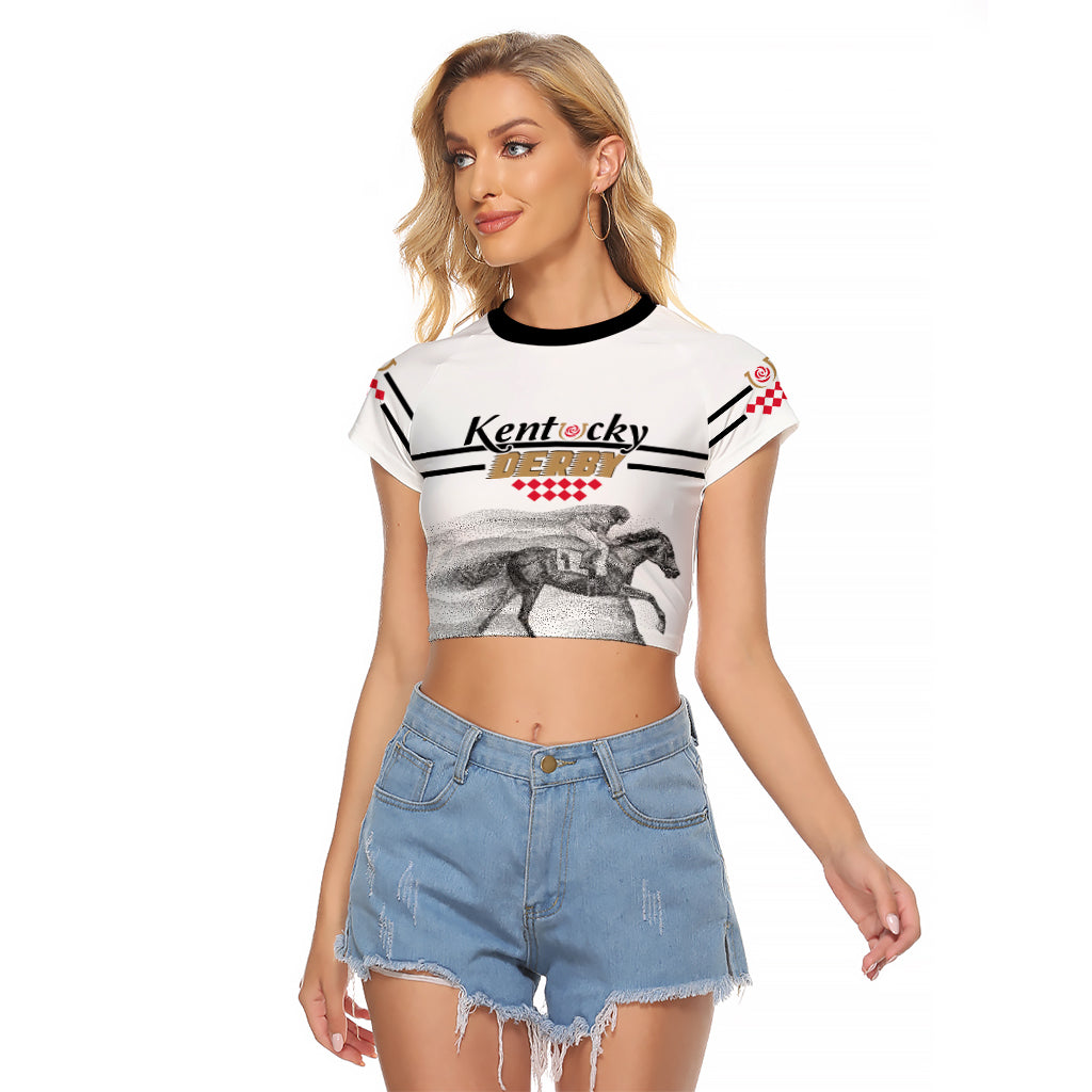 Kentucky Horse Racing Raglan Cropped T Shirt The Race For The Roses - Wonder Print Shop