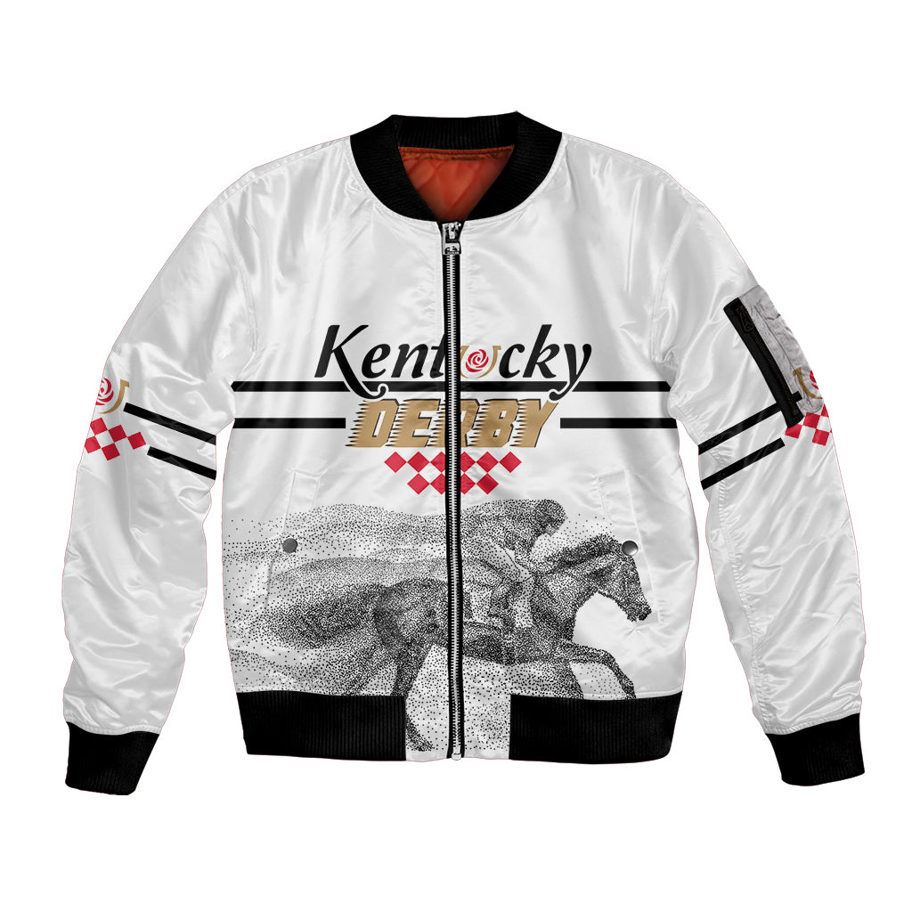 Kentucky Horse Racing Sleeve Zip Bomber Jacket The Race For The Roses - Wonder Print Shop