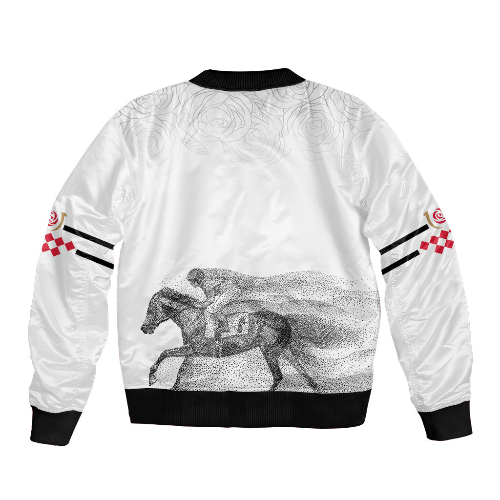 Kentucky Horse Racing Sleeve Zip Bomber Jacket The Race For The Roses - Wonder Print Shop