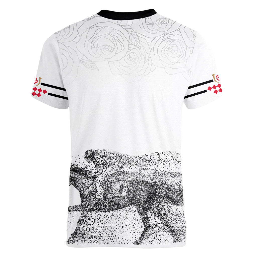 Kentucky Horse Racing Women V Neck T Shirt The Race For The Roses - Wonder Print Shop